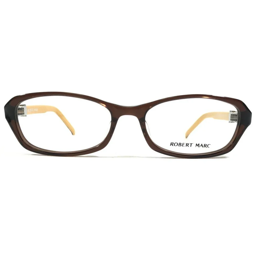 Robert Marc Eyeglasses Frames 266-161 Brown Yellow Rectangle Full Rim 50-17-125